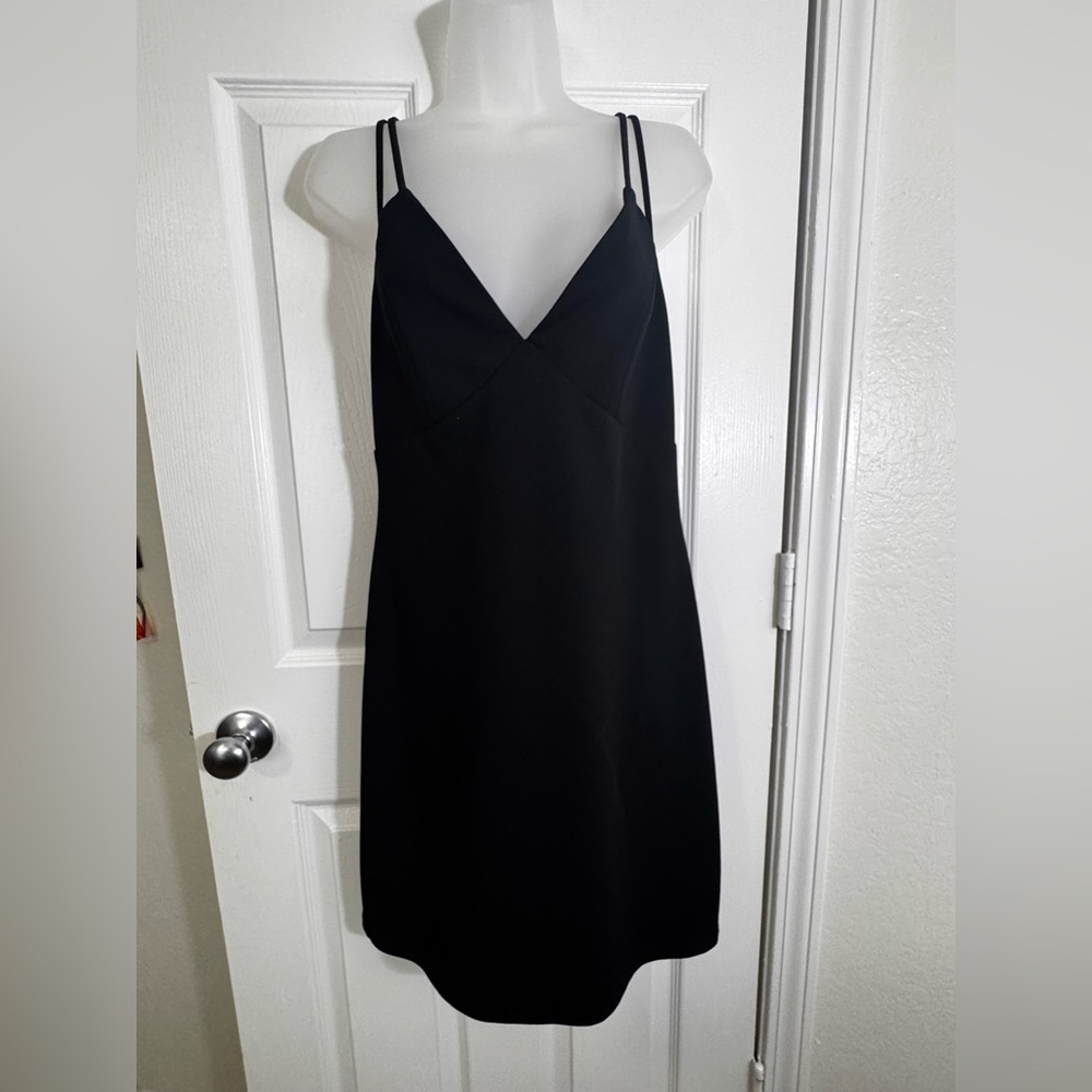 Romeo & Juliet Couture Black Spaghetti Strap Mini Dress